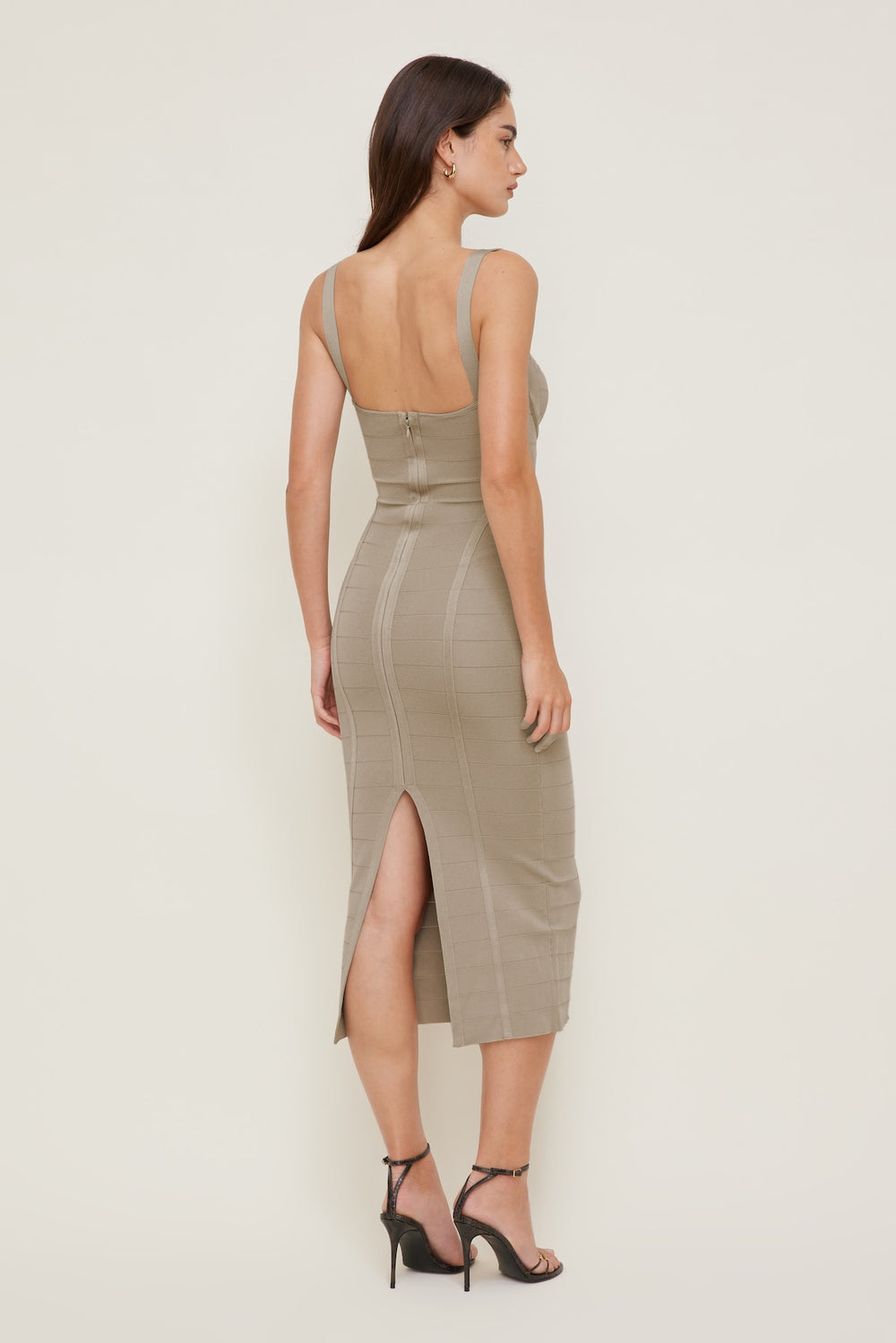 Dynamite On Sale | Bandage Midi Dress Beige