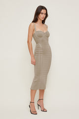 Dynamite On Sale | Bandage Midi Dress Beige