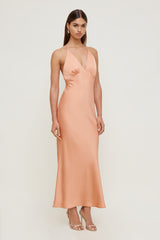 Dynamite US | Livia Satin Midi Dress Orange