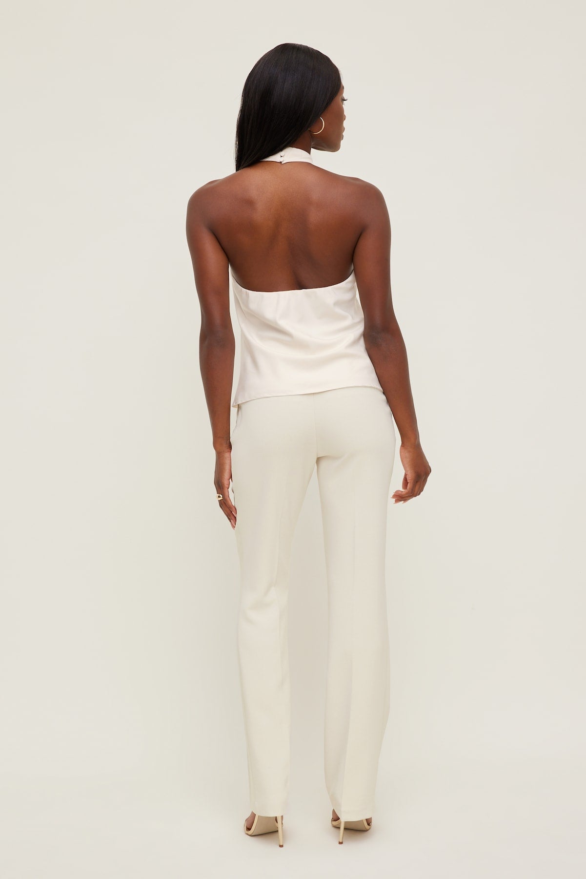 Dynamite Online | High Rise Slim Straight Leg Pants Beige