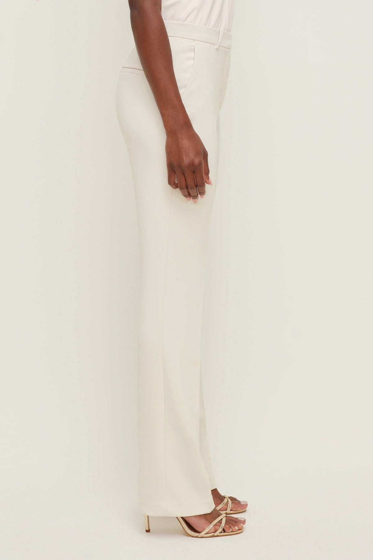 Dynamite Online | High Rise Slim Straight Leg Pants Beige
