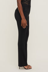 Dynamite Discount | High Rise Slim Straight Leg Pants Black