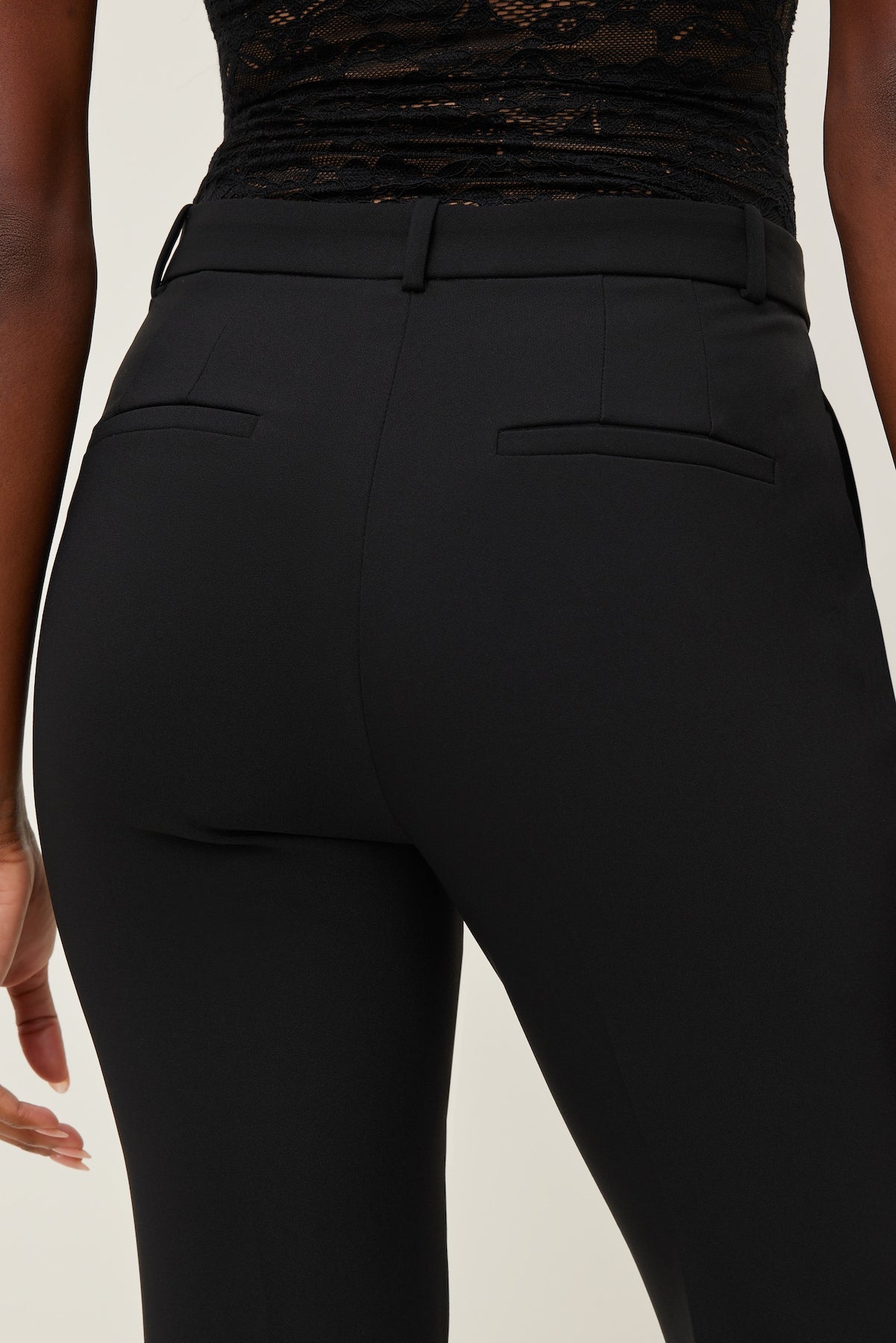 Dynamite Discount | High Rise Slim Straight Leg Pants Black