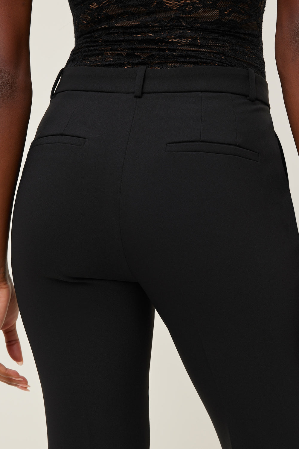 Dynamite Discount | High Rise Slim Straight Leg Pants Black
