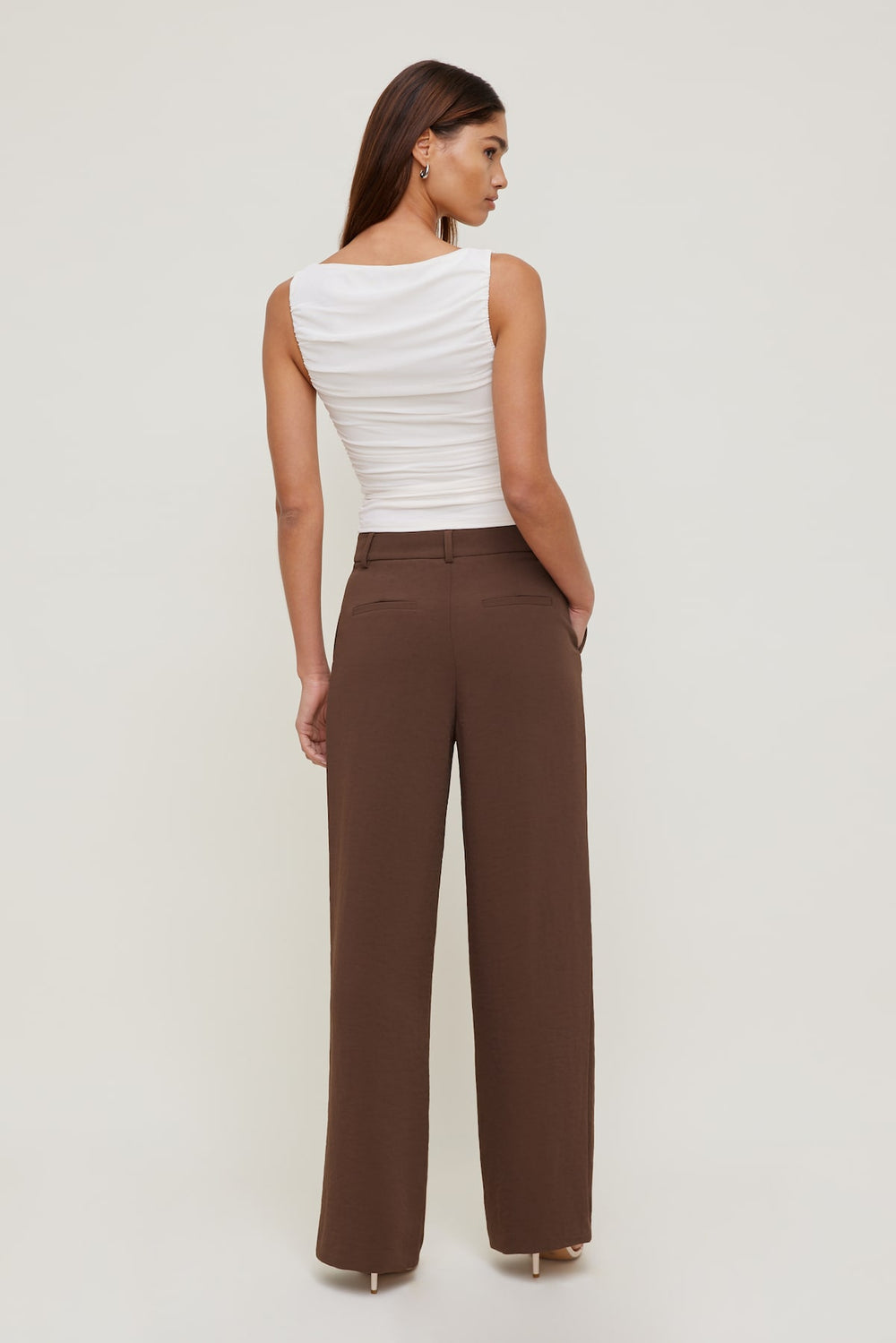 Dynamite Website Shop | Alex Airflow Wide Leg Pants Brown