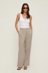 Dynamite On Sale | Alex Linen Wide Leg Pants Beige