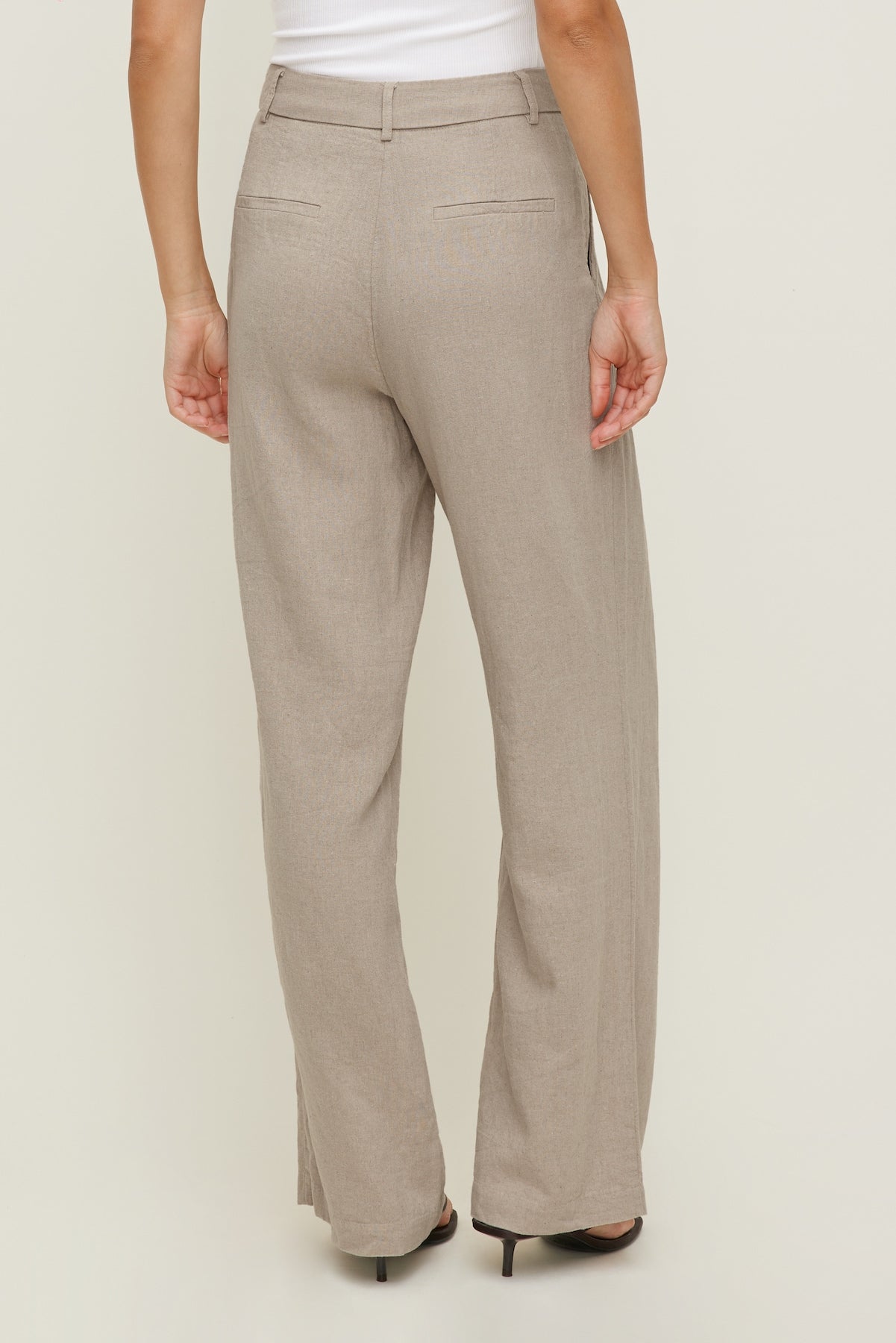 Dynamite On Sale | Alex Linen Wide Leg Pants Beige