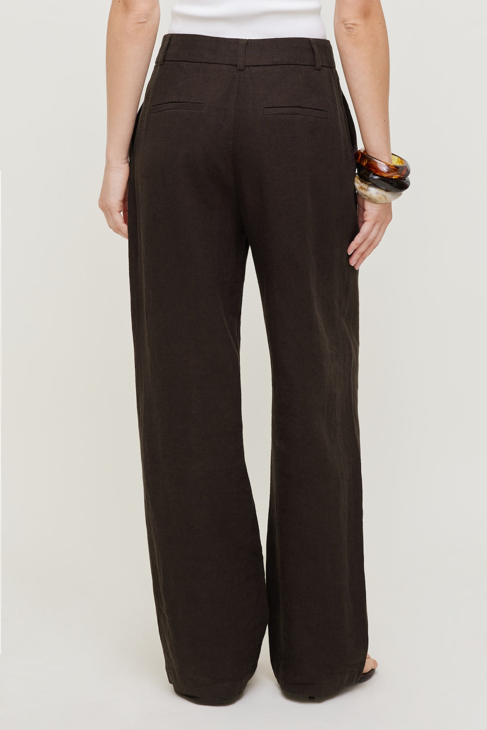 Dynamite Online | Alex Linen Wide Leg Pants Brown