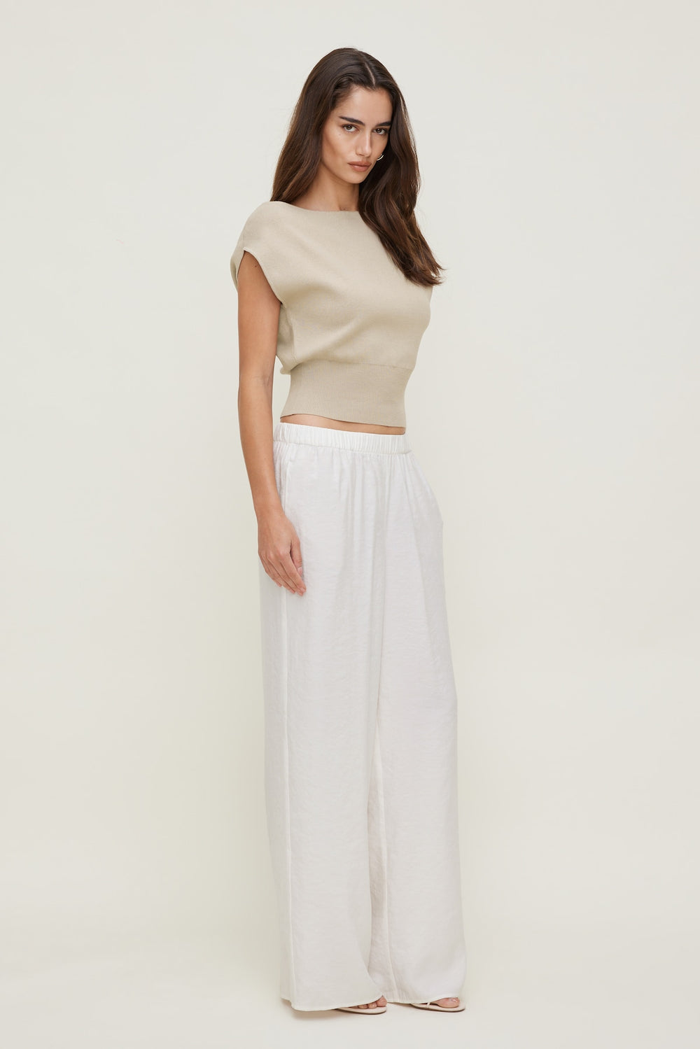Dynamite Outlet | Priya Wide Leg Pants White