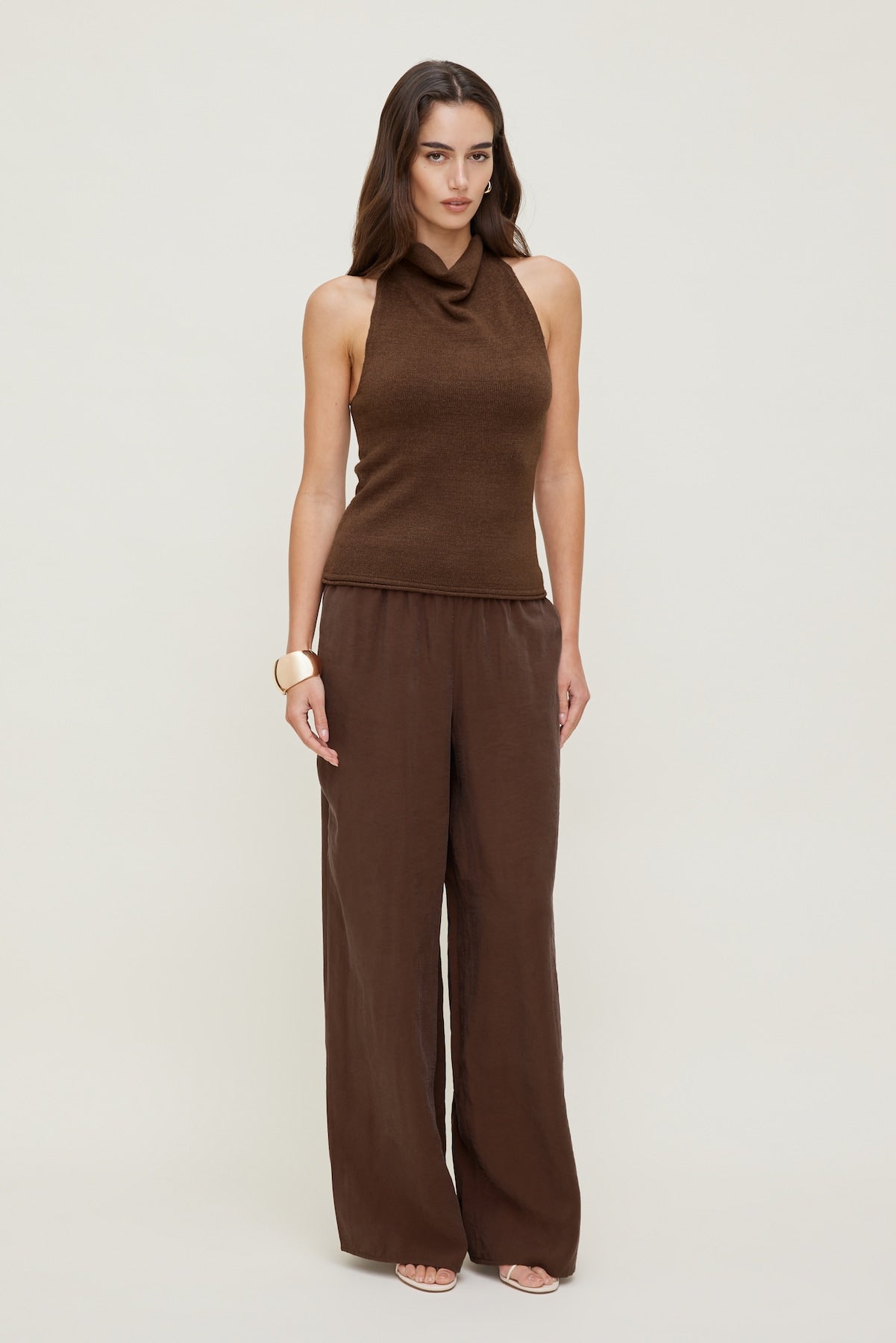 Dynamite Store | Priya Wide Leg Pants Brown