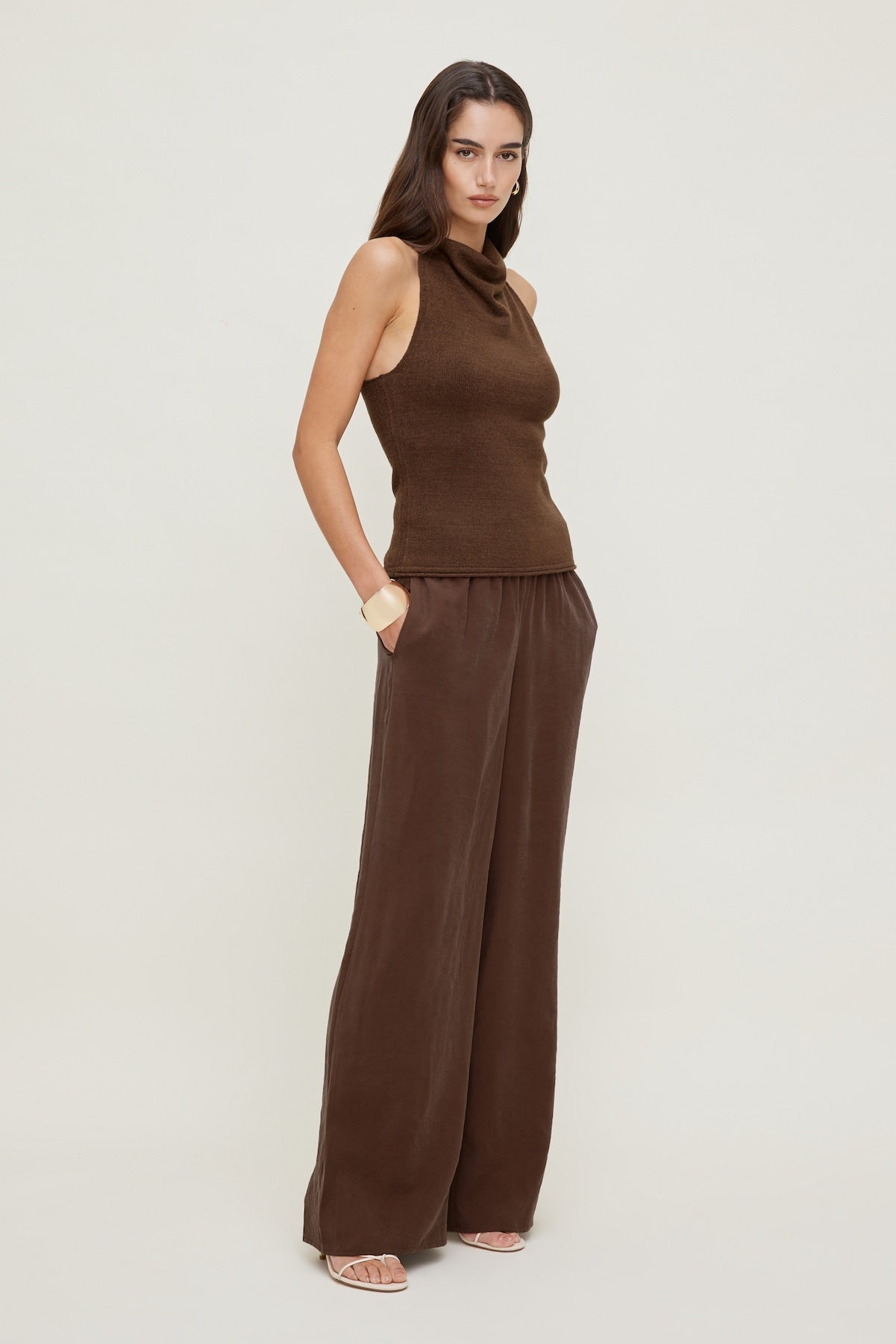 Dynamite Store | Priya Wide Leg Pants Brown