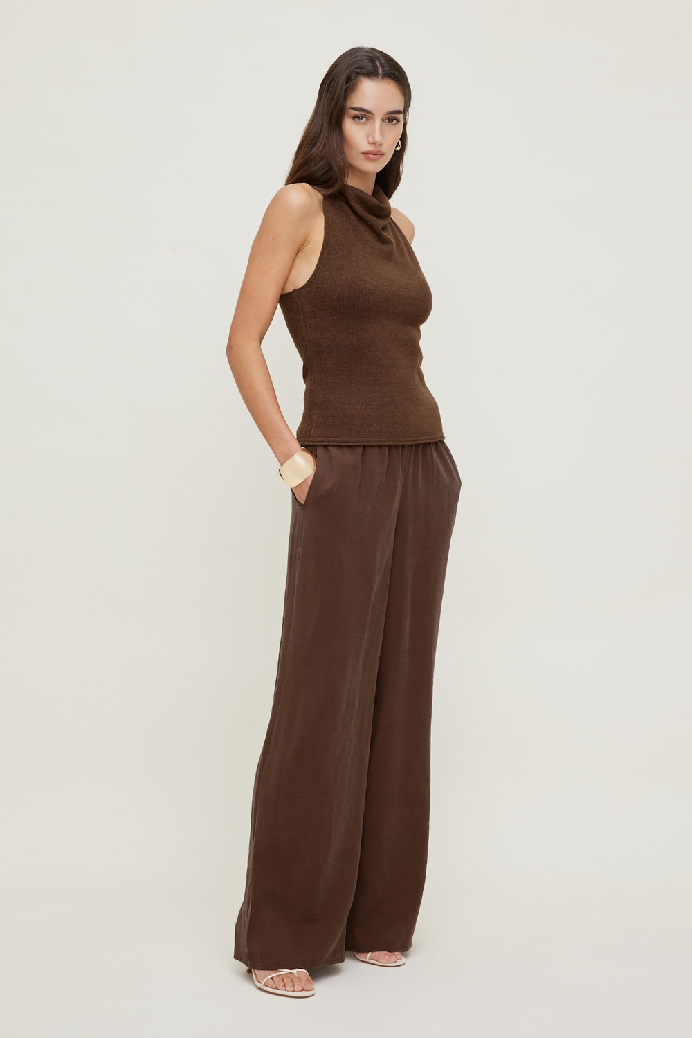 Dynamite Store | Priya Wide Leg Pants Brown