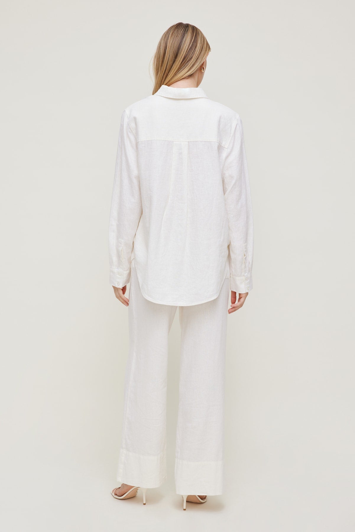 Dynamite Outlets | Leo Linen Wide Leg Pants White
