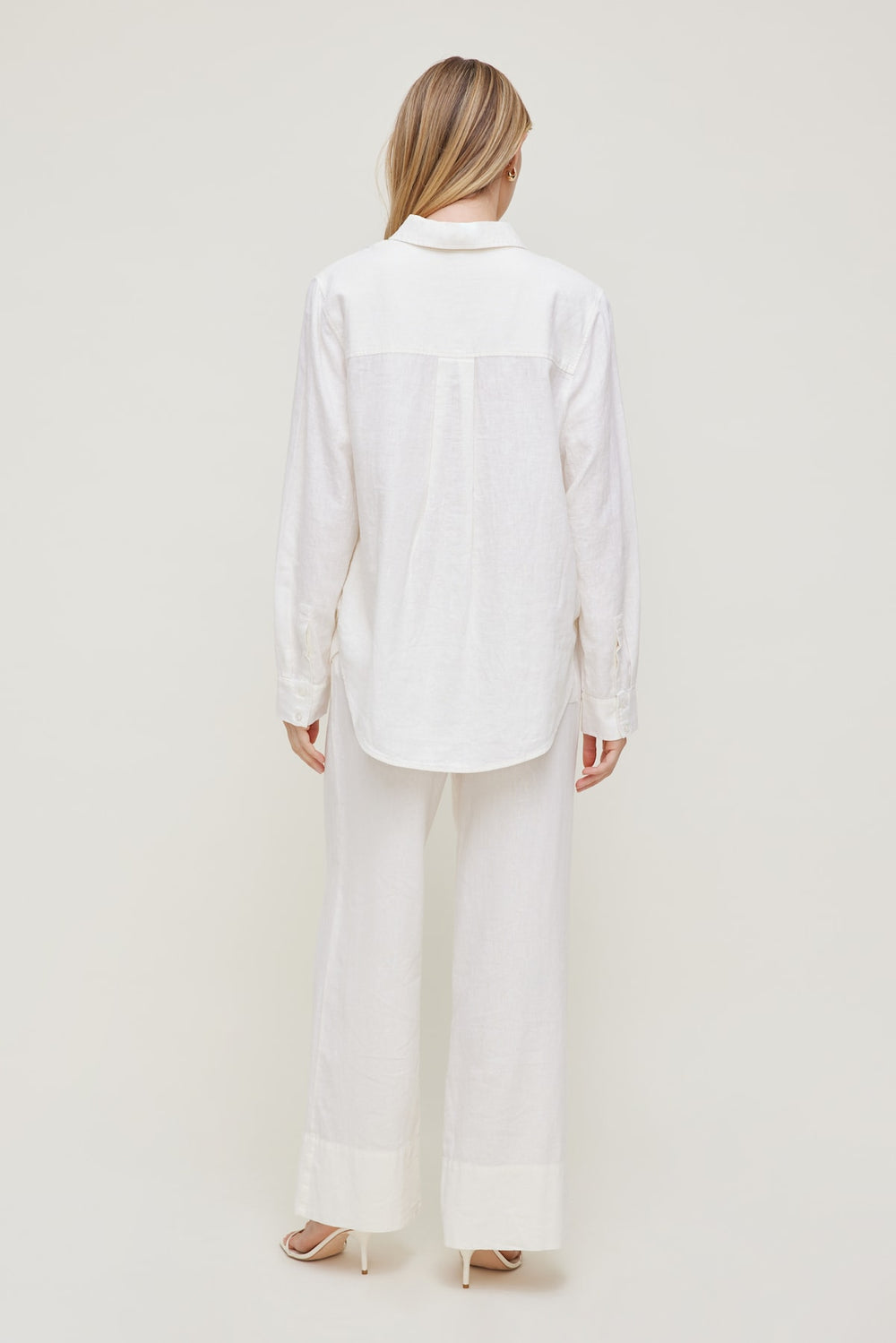 Dynamite Outlets | Leo Linen Wide Leg Pants White