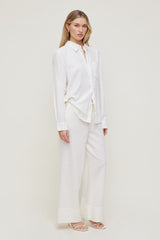 Dynamite Outlets | Leo Linen Wide Leg Pants White