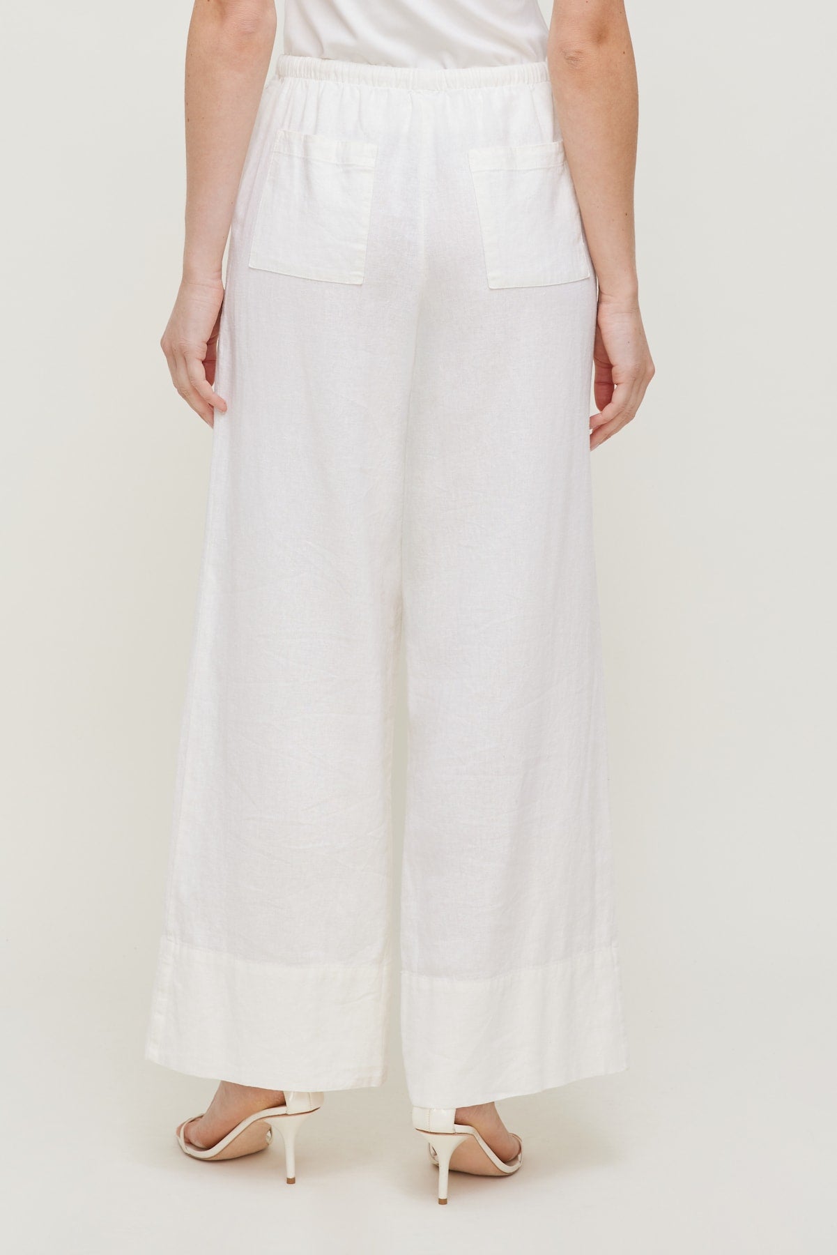 Dynamite Outlets | Leo Linen Wide Leg Pants White