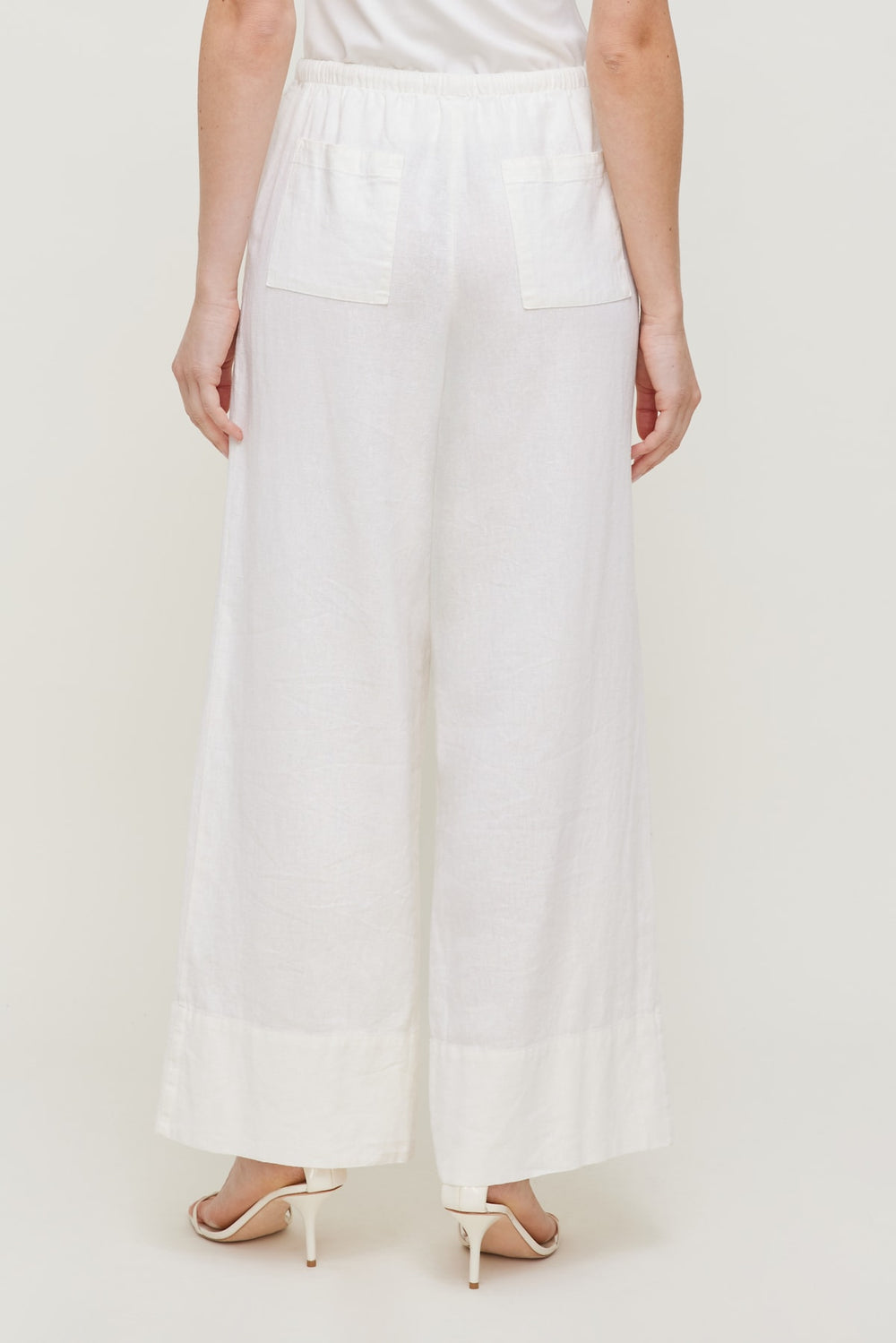 Dynamite Outlets | Leo Linen Wide Leg Pants White