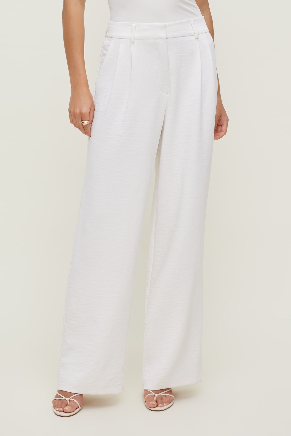 Dynamite On Sale | Alex Airflow Wide Leg Pants White