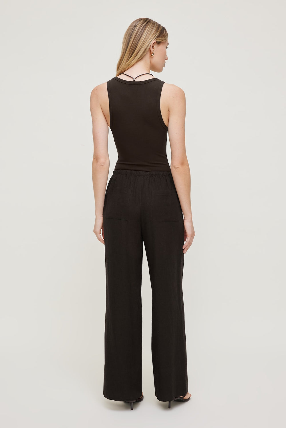 Dynamite Online | Leo Linen Wide Leg Pants Brown