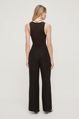 Dynamite Online | Leo Linen Wide Leg Pants Brown