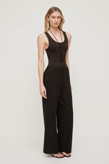 Dynamite Online | Leo Linen Wide Leg Pants Brown