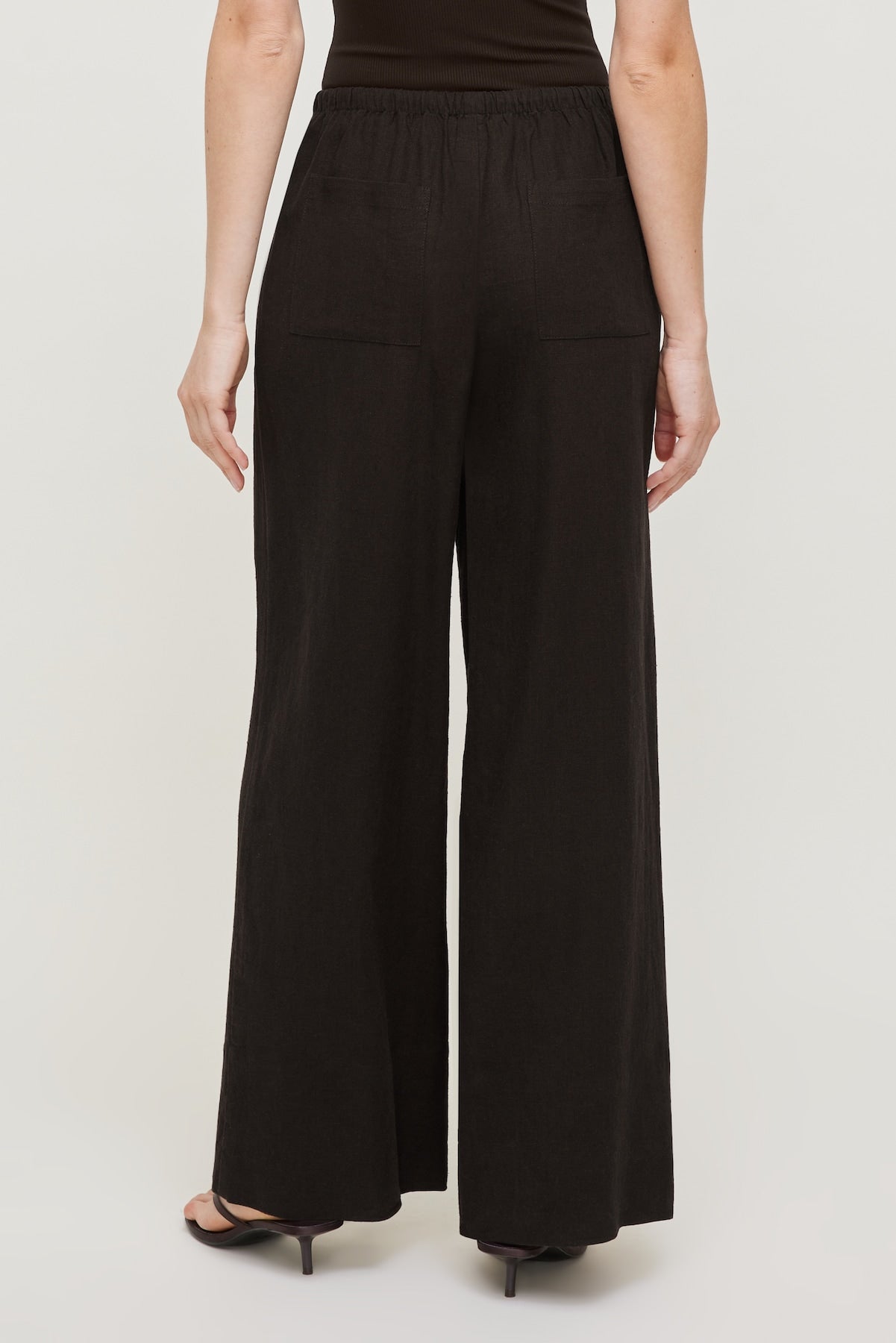 Dynamite Online | Leo Linen Wide Leg Pants Brown
