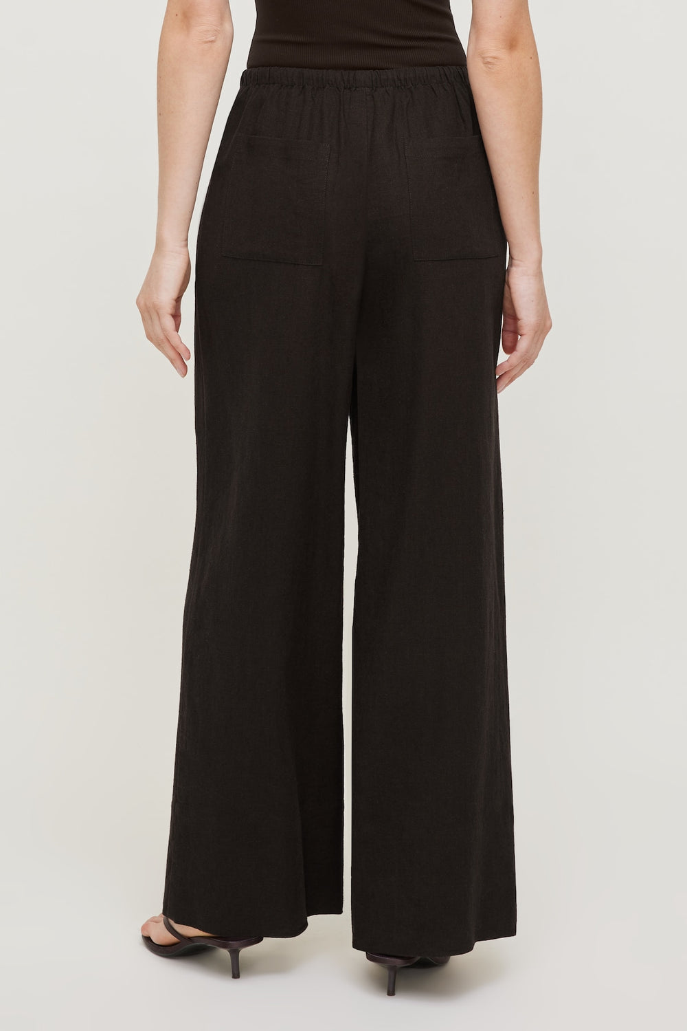 Dynamite Online | Leo Linen Wide Leg Pants Brown
