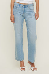 Dynamite Outlet | Low Rise Relaxed Straight Leg Jeans Blue