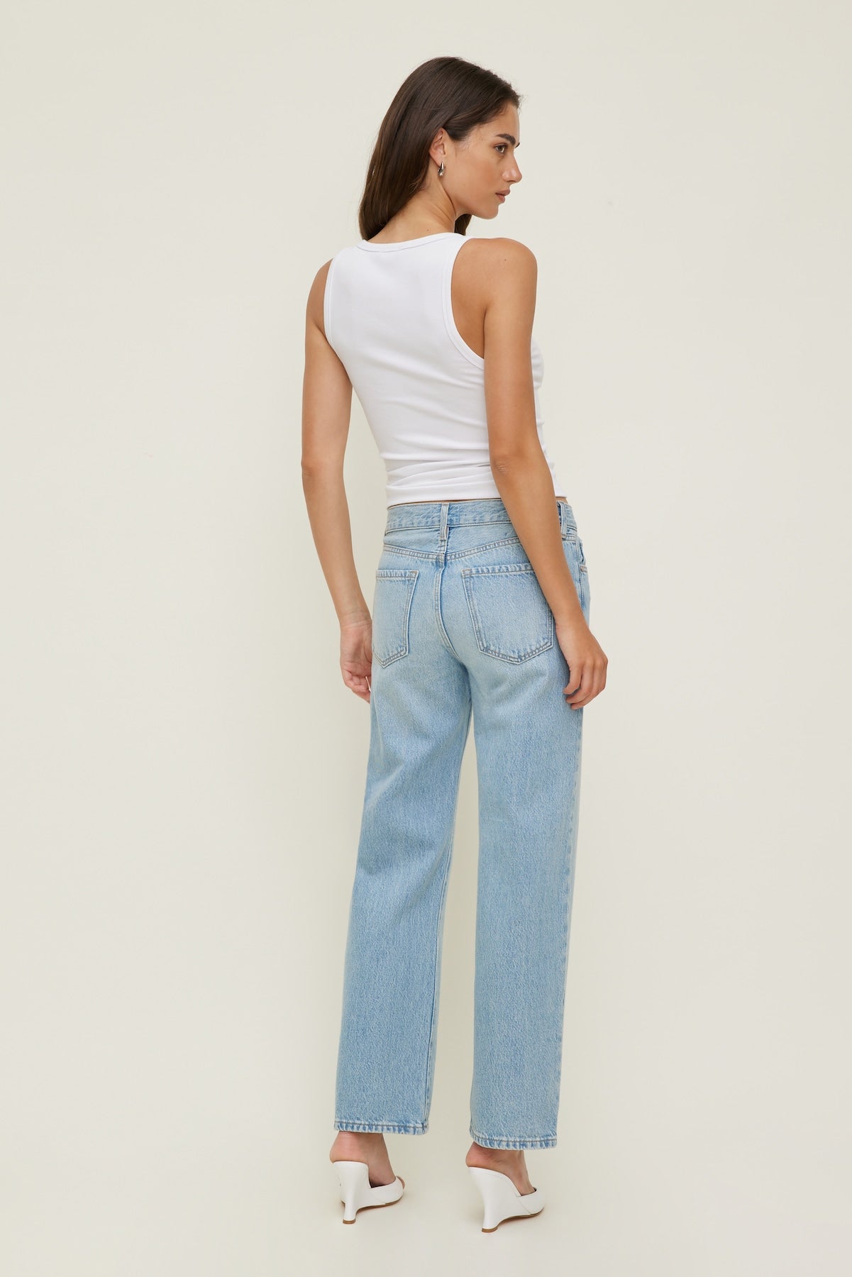 Dynamite Outlet | Low Rise Relaxed Straight Leg Jeans Blue