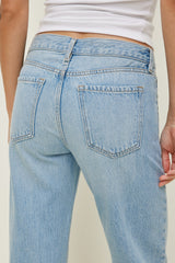 Dynamite Outlet | Low Rise Relaxed Straight Leg Jeans Blue