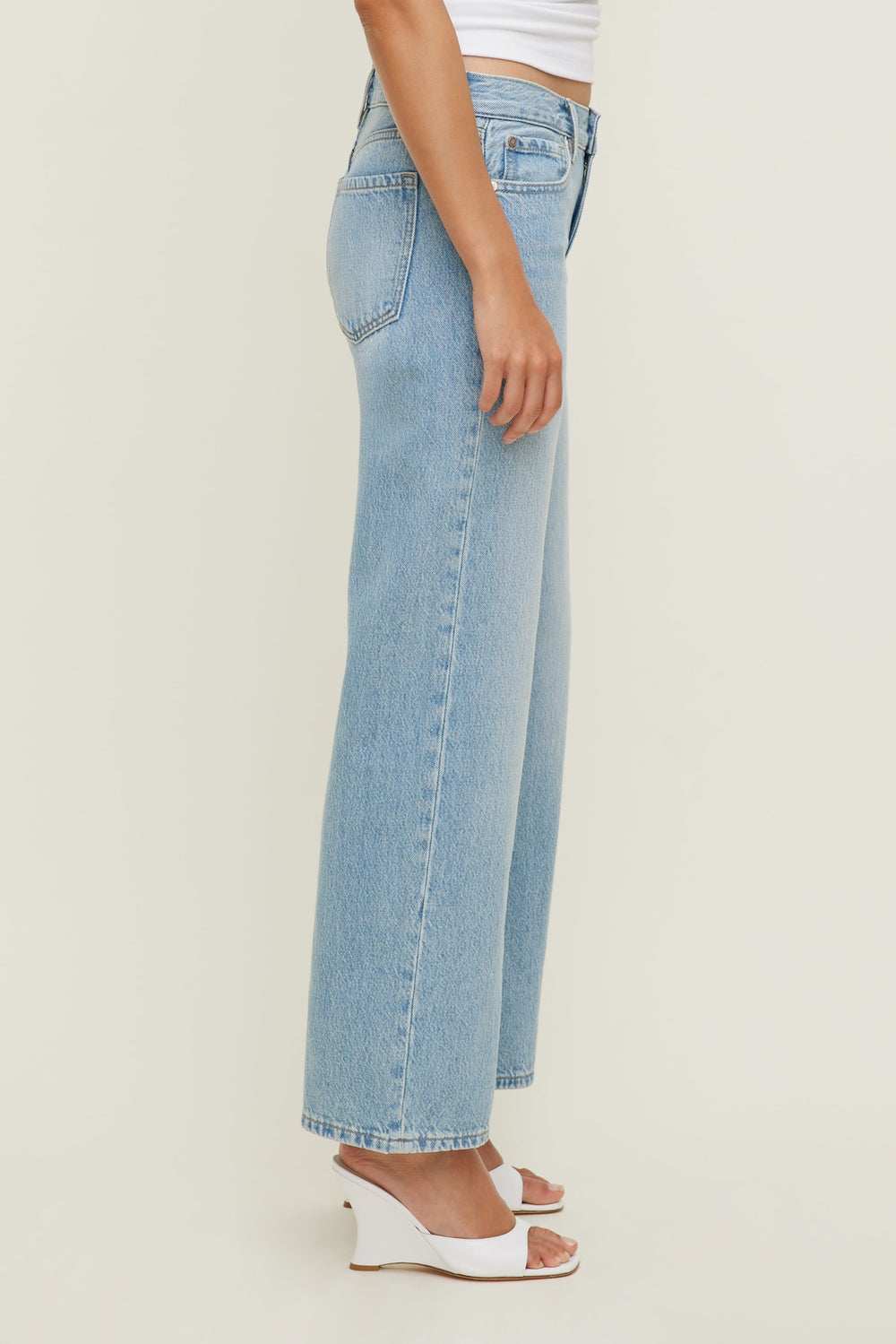 Dynamite Outlet | Low Rise Relaxed Straight Leg Jeans Blue