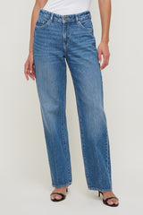 Dynamite Store | Mika Mid Rise Relaxed Straight Leg Jeans Blue