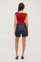 Dynamite US | Harper High Rise Jean Shorts Blue