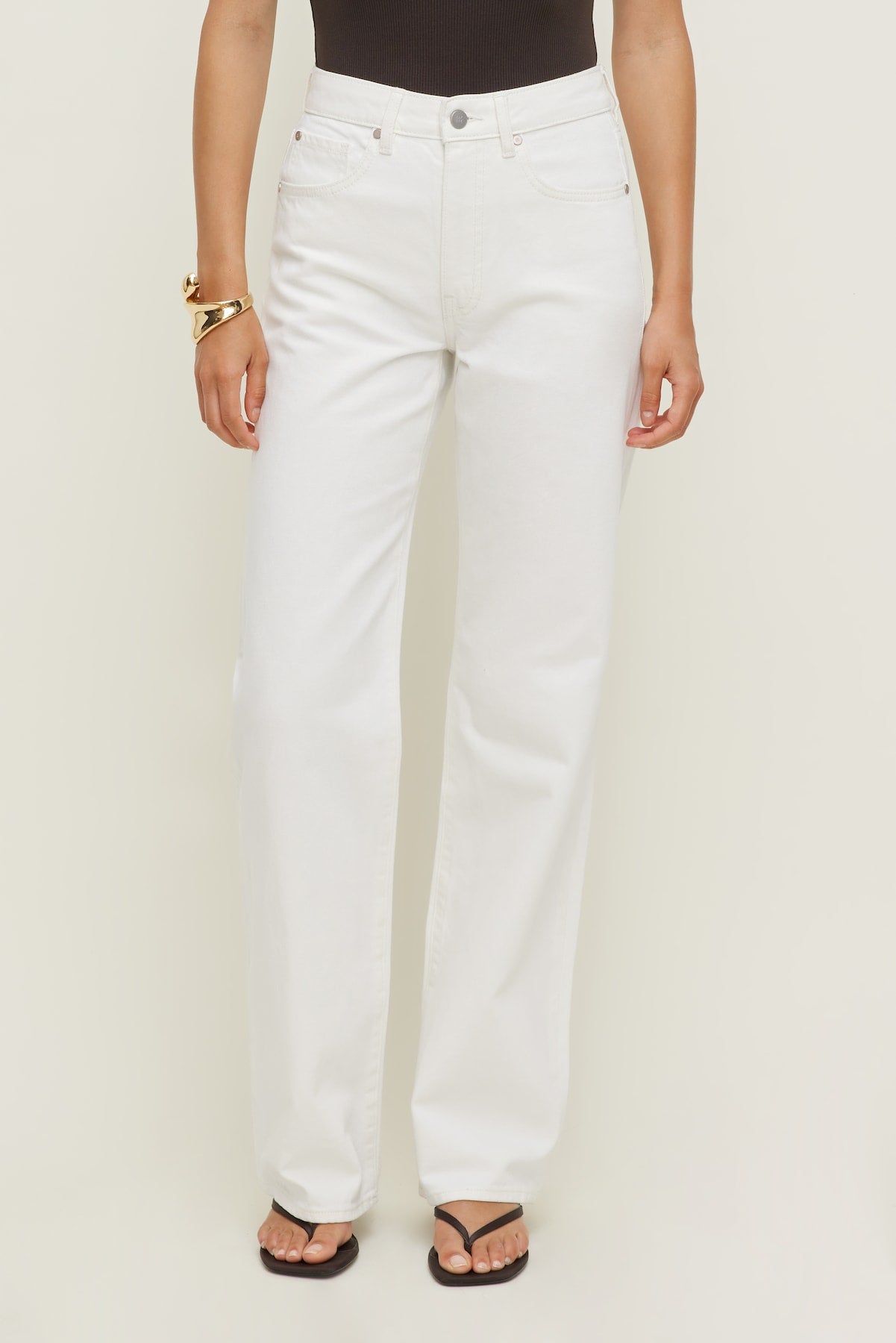 Dynamite On Sale | Heidi High Rise Wide Leg Jeans Beige