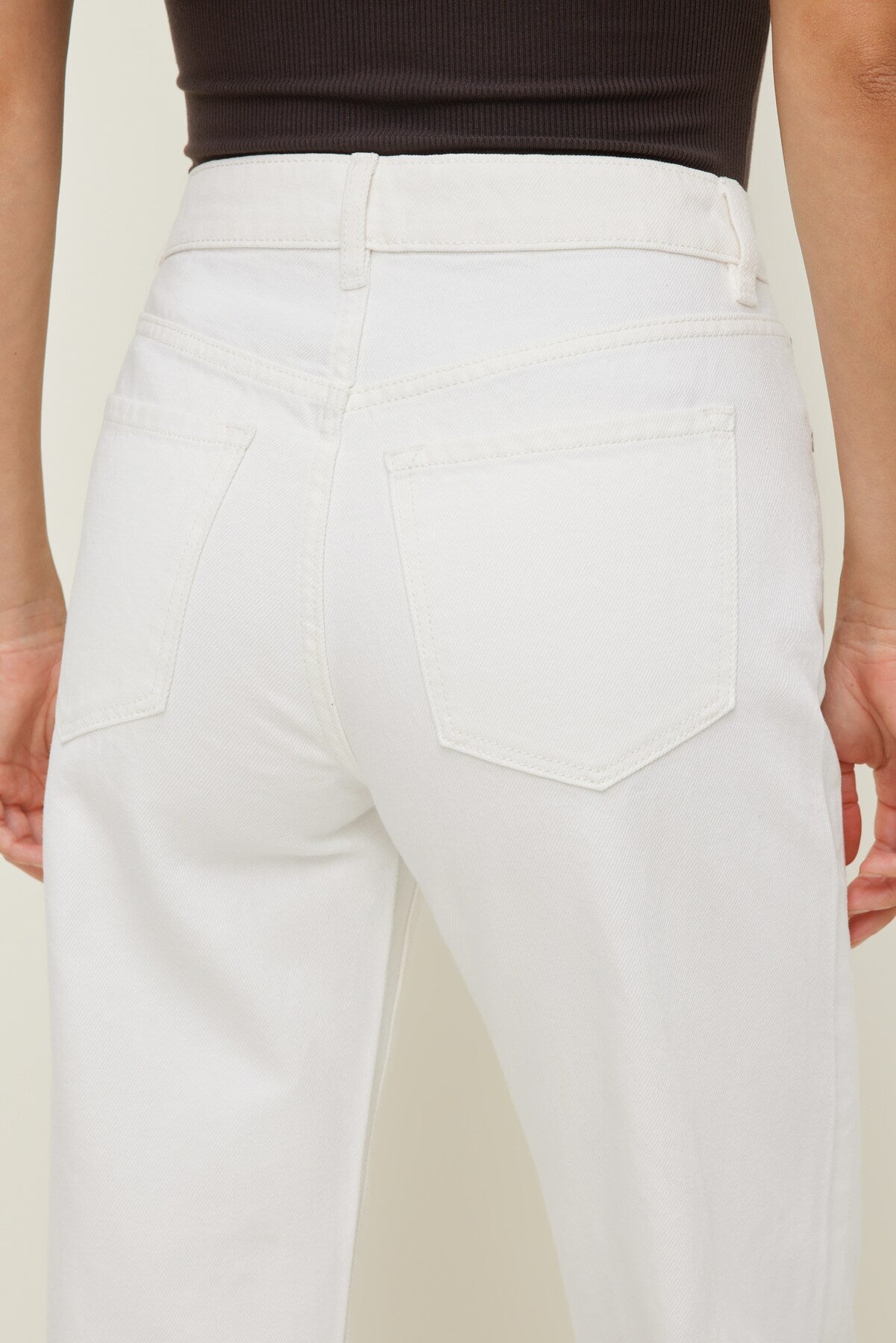 Dynamite On Sale | Heidi High Rise Wide Leg Jeans Beige