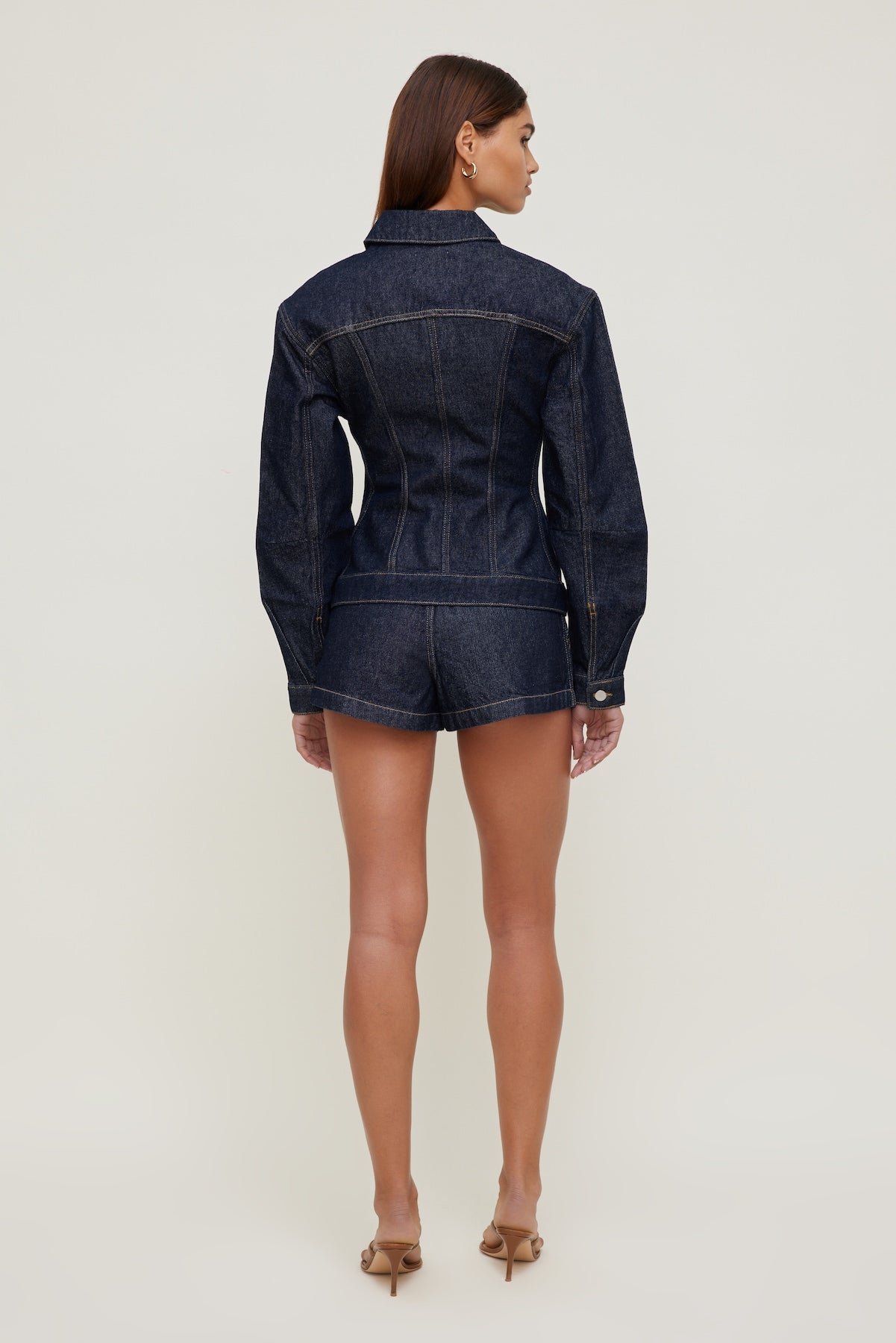 Dynamite Website Shop | Cinched Denim Jacket Blue