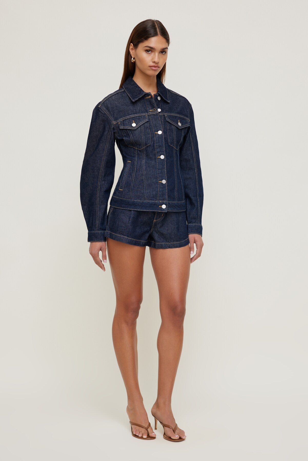 Dynamite Website Shop | Cinched Denim Jacket Blue