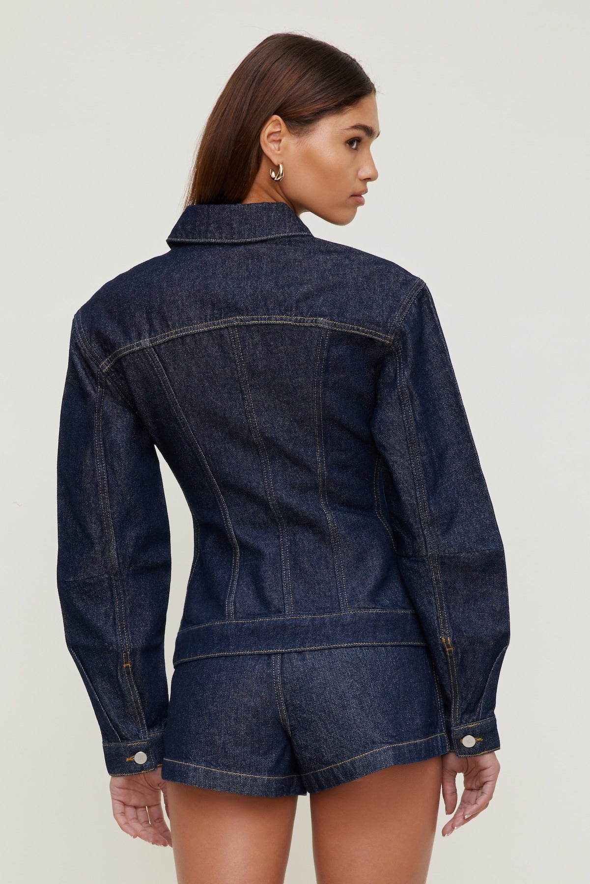 Dynamite Website Shop | Cinched Denim Jacket Blue