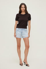 Dynamite Discount | James Relaxed Mid Rise Jean Shorts Blue