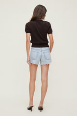 Dynamite Discount | James Relaxed Mid Rise Jean Shorts Blue