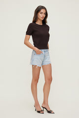 Dynamite Discount | James Relaxed Mid Rise Jean Shorts Blue