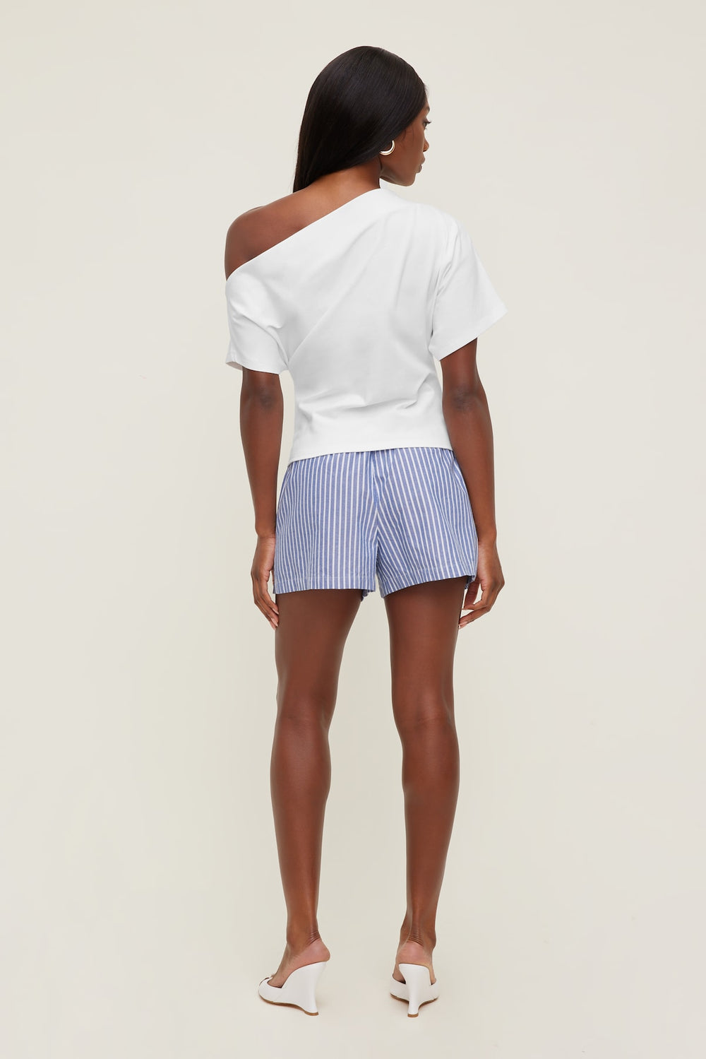 Dynamite US | Cotton High Rise Shorts Blue