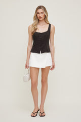 Dynamite Discount | Penny Asymmetric Mini Skort White
