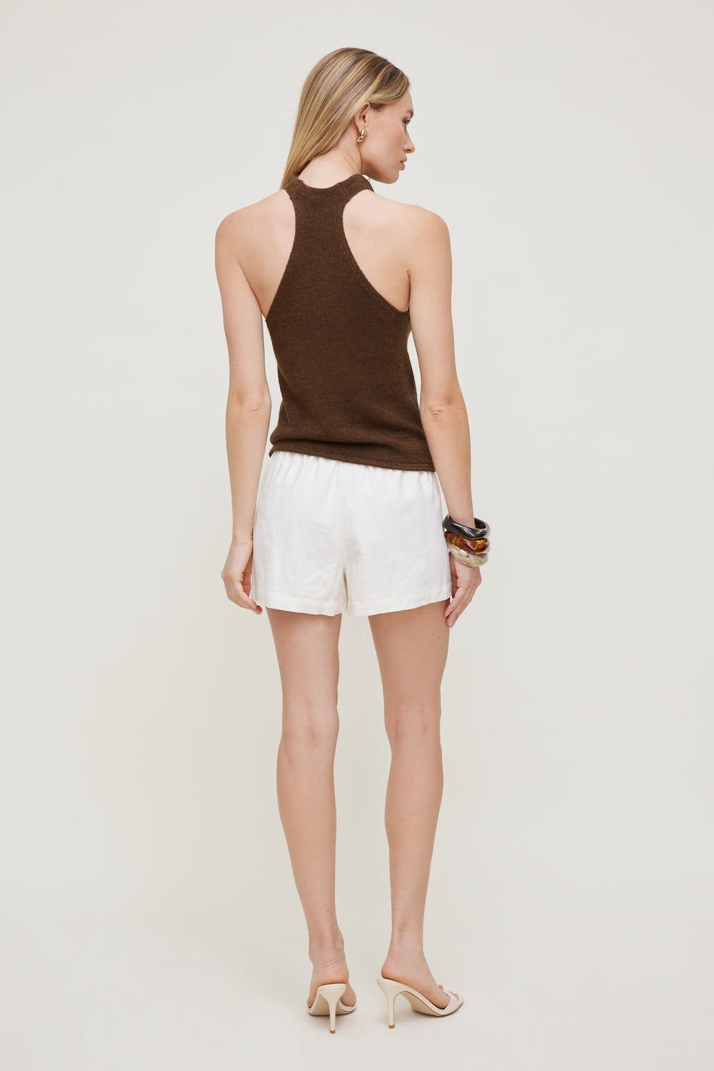 Dynamite Outlet | Linen High Rise Shorts White