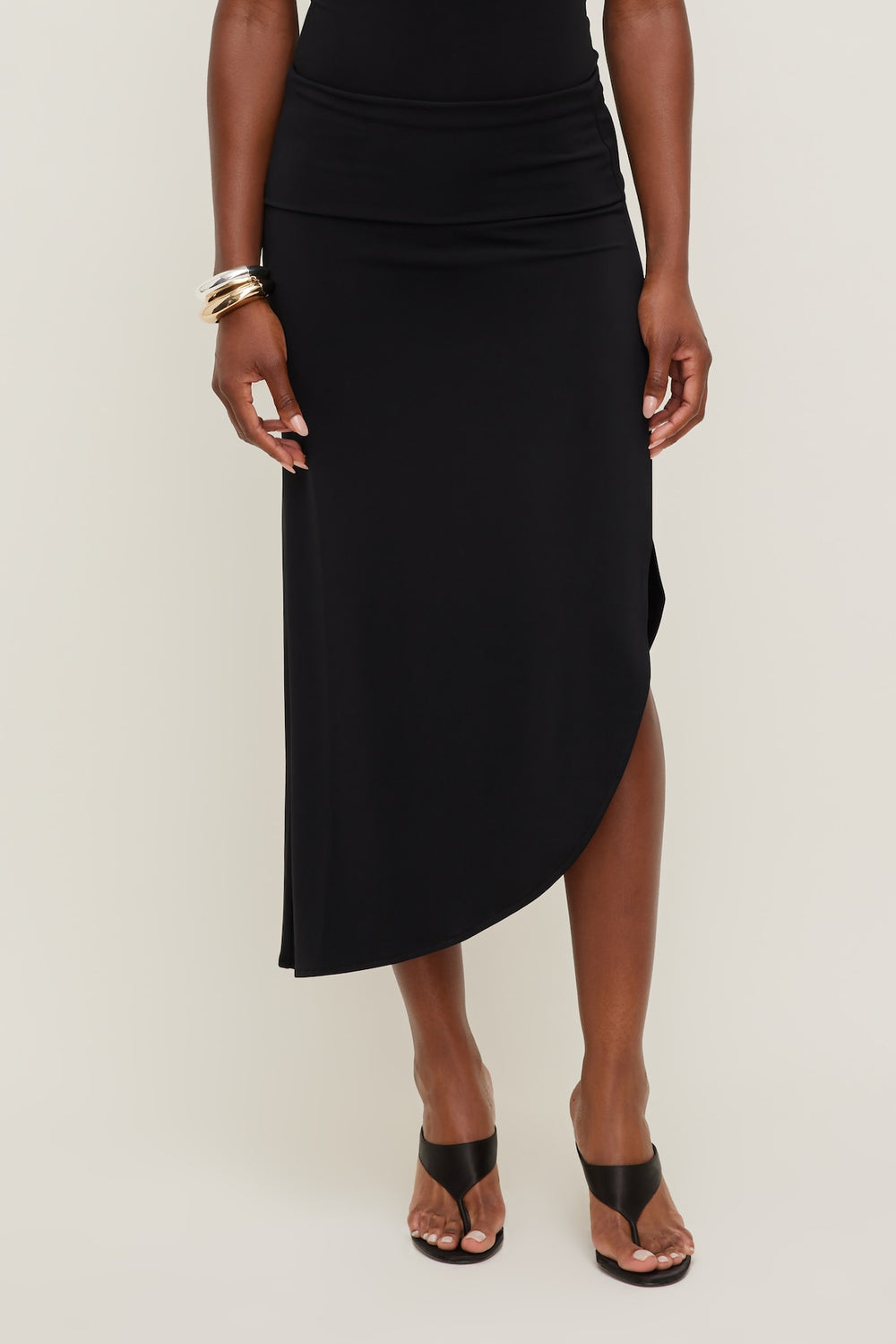 Dynamite Website Shop | Sculpt Slit Midi Skirt Black