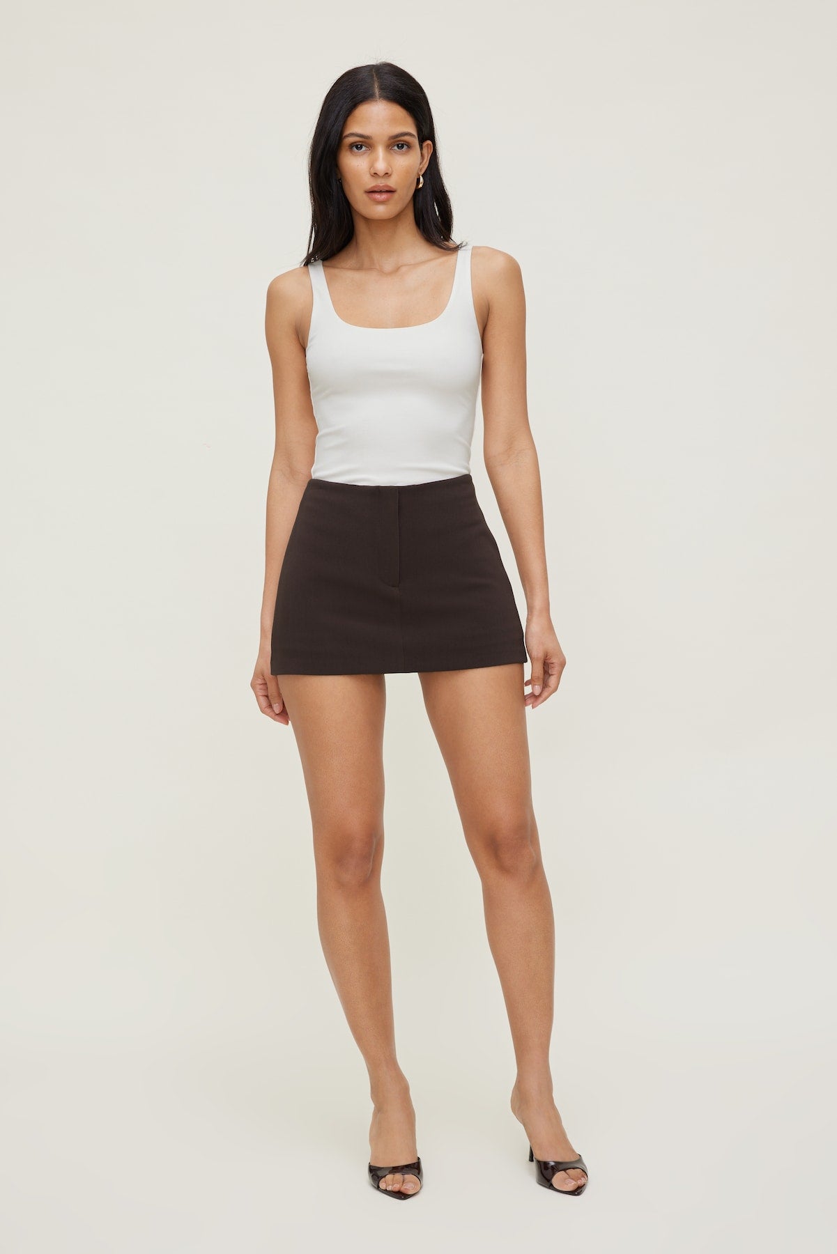 Dynamite Online | Fitted Mini Skort Brown