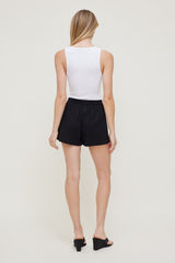 Dynamite Discount | Linen High Rise Shorts Black