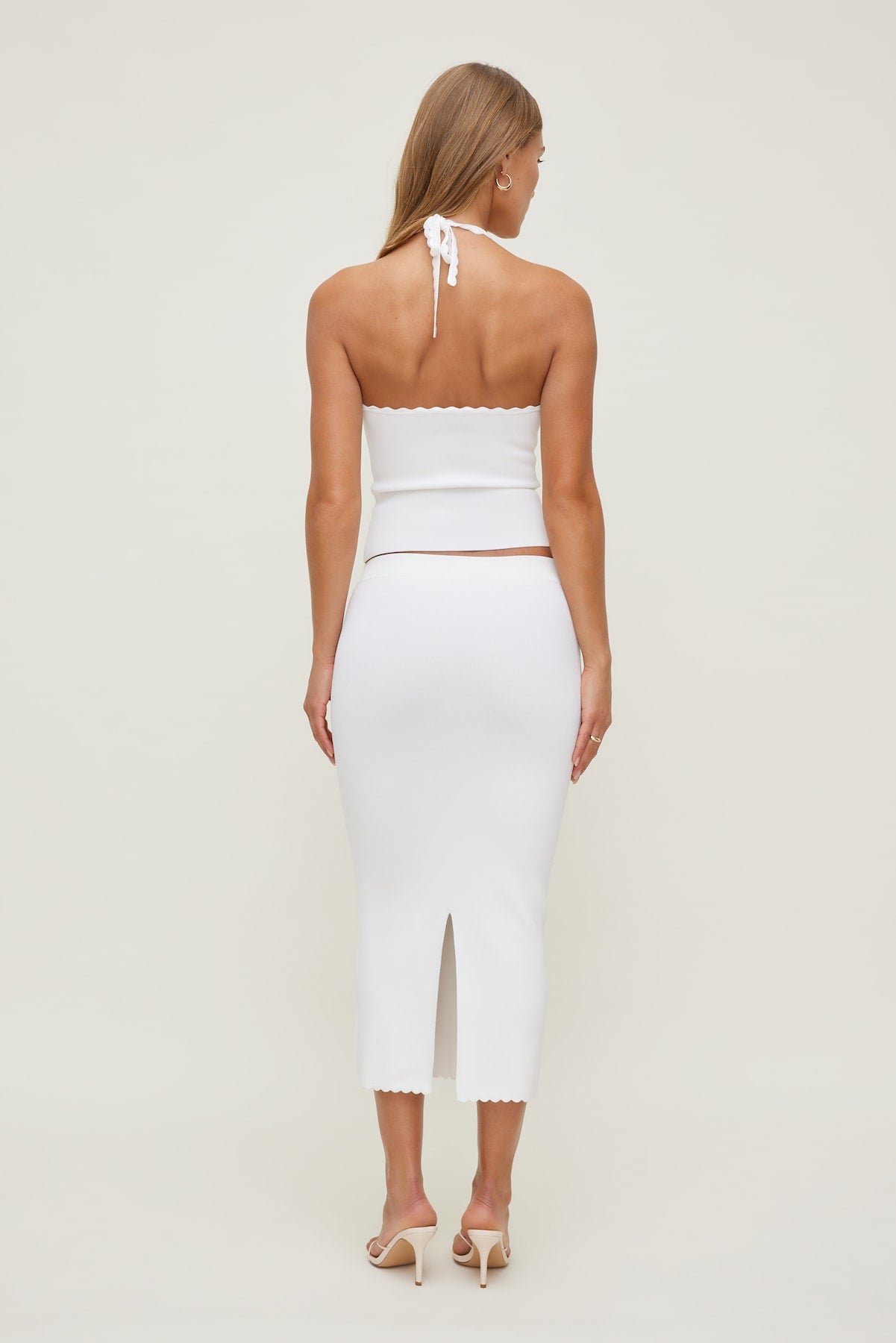 Dynamite Outlet | Scallop Trim Maxi Skirt White