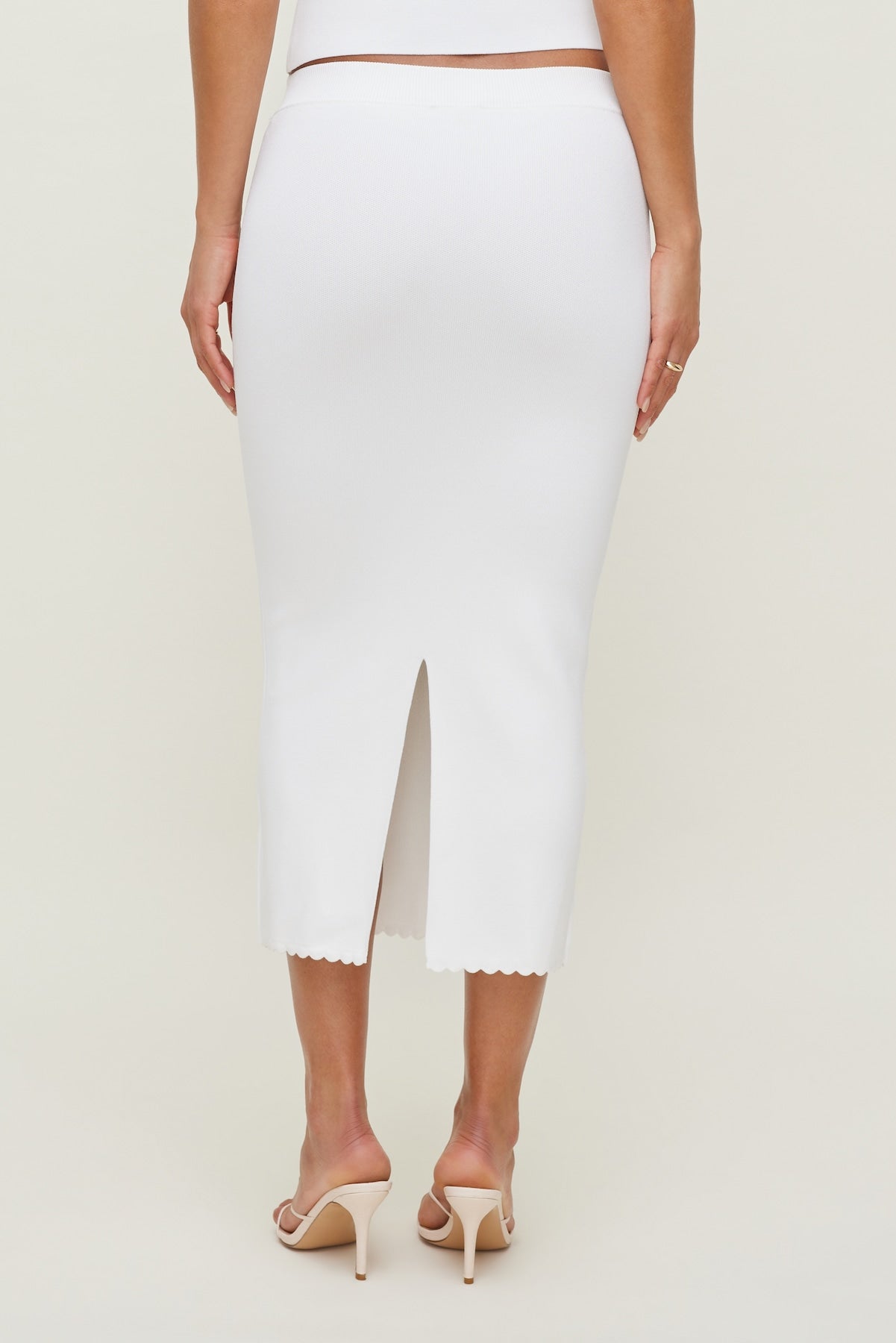 Dynamite Outlet | Scallop Trim Maxi Skirt White