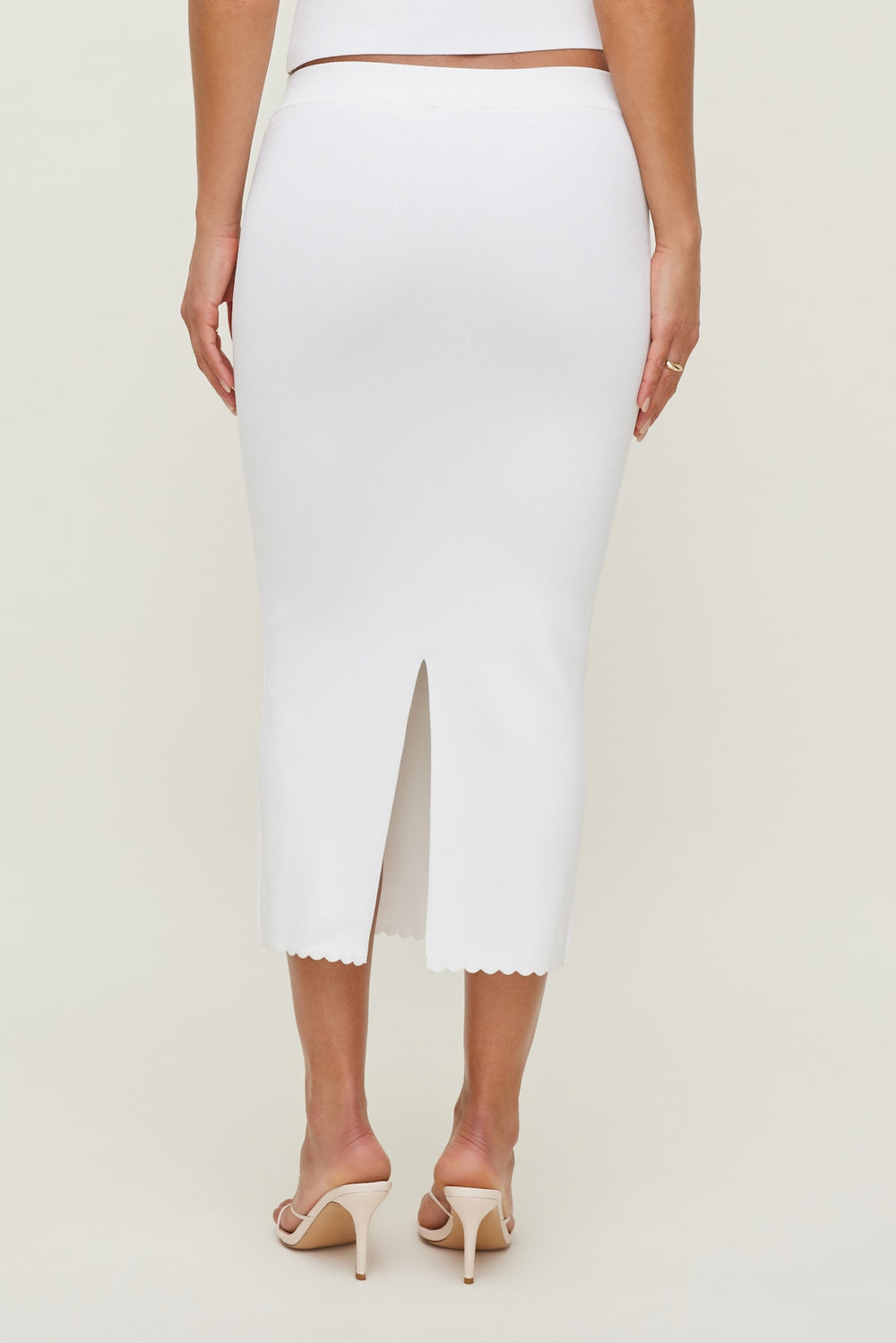 Dynamite Outlet | Scallop Trim Maxi Skirt White